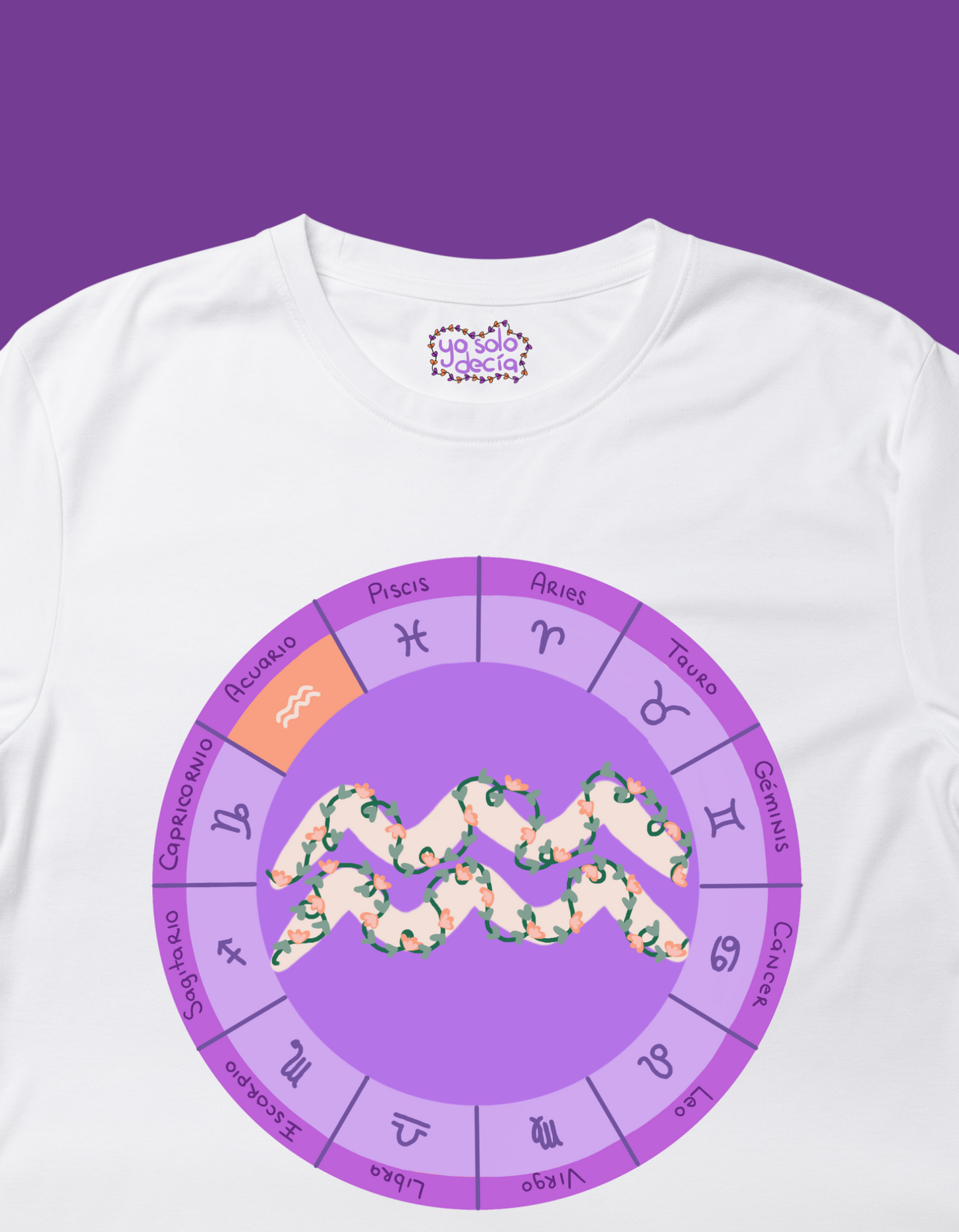 Playera Rueda Zodiacal "Acuario"