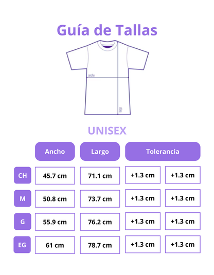 guia de tallas para playeras yo solo decia